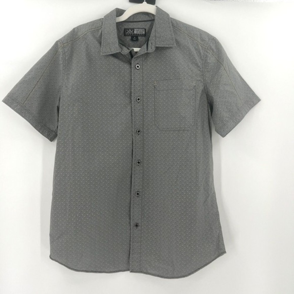 Canyon Guide Outfitters‎ Mens Gray Mini Floral Button Up Shirt Size Medium - Picture 2 of 6